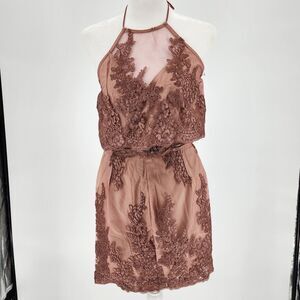 Dusty Rose Lace halter top (xs)